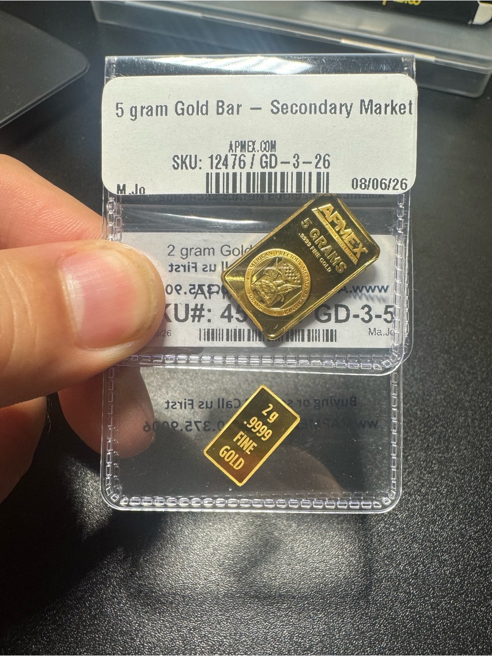 Gold Bars - 5g & 2g .9999 Fine Gold (Gold Color)